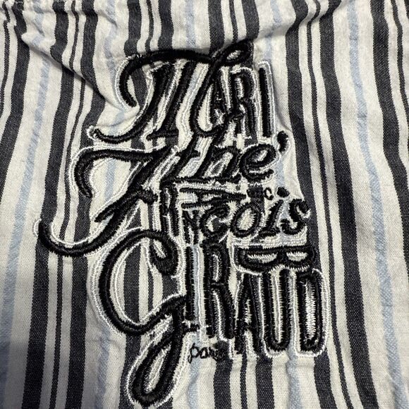 Le Jean De Marithe+Francois Girbaud Shirt Mens Large Striped Button Up - Picture 6 of 11